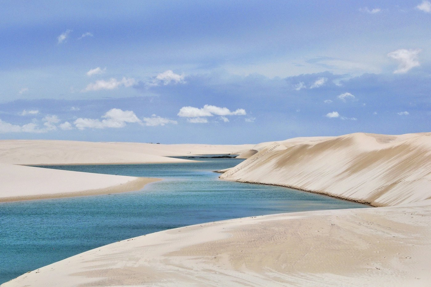Dunas e lagoas dos Lençóis Maranhenses, no Nordeste brasileiro